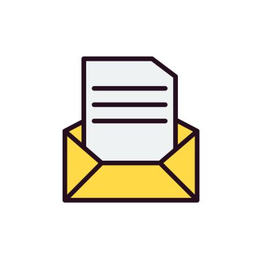 E- posta simgesi modaya uygun izole edilmiş arkaplan. Mektup 