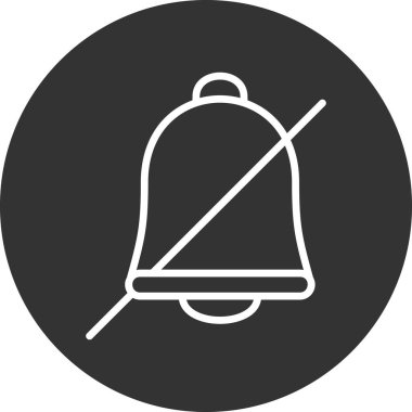 Zil. Web simgesi basit bir illüstrasyon. Alarm Kapalı