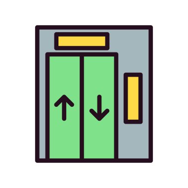 Modern asansör simgesinin vektör çizimi