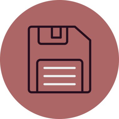 Moda tarzında kişisel dosya simgesinin gösterimi. Disket Diski