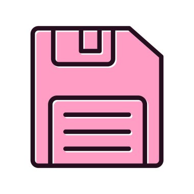 Moda tarzında kişisel dosya simgesinin gösterimi. Disket Diski