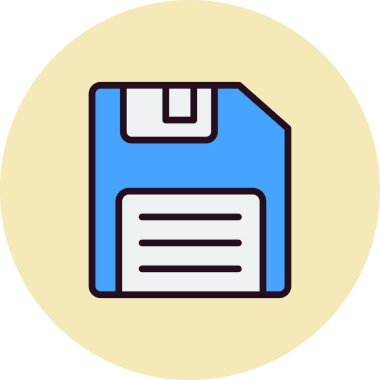 Moda tarzında kişisel dosya simgesinin gösterimi. Disket Diski