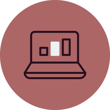 dizüstü bilgisayar simgesi, basit vektör illüstrasyon tasarımı