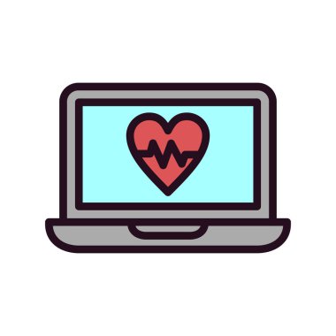 dizüstü bilgisayar simgesi, basit vektör illüstrasyon tasarımı