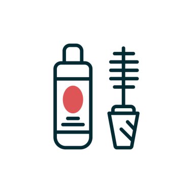 Kozmetik ikonu, vektör çizimi. Maskara. 