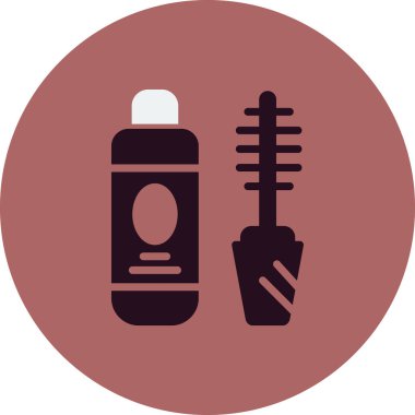 Kozmetik ikonu, vektör çizimi. Maskara. 