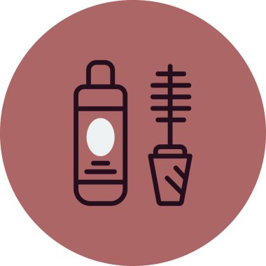 Kozmetik ikonu, vektör çizimi. Maskara. 