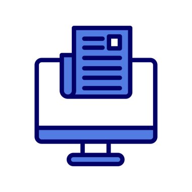 Bilgisayar vektörü ince çizgi simgesi. Haberler 