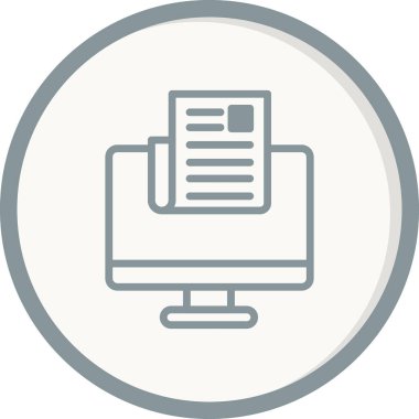 Bilgisayar vektörü ince çizgi simgesi. Haberler 