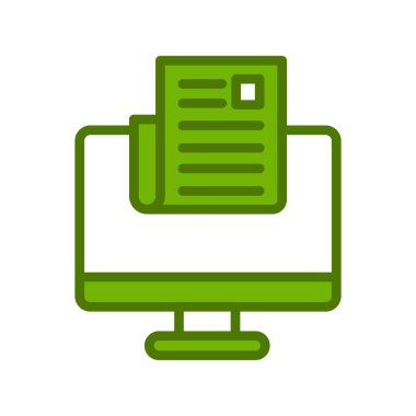 Bilgisayar vektörü ince çizgi simgesi. Haberler 