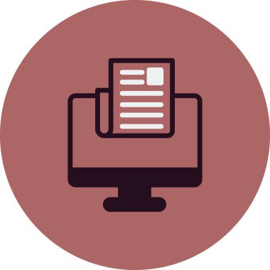 Bilgisayar vektörü ince çizgi simgesi. Haberler 