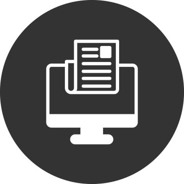 Bilgisayar vektörü ince çizgi simgesi. Haberler 