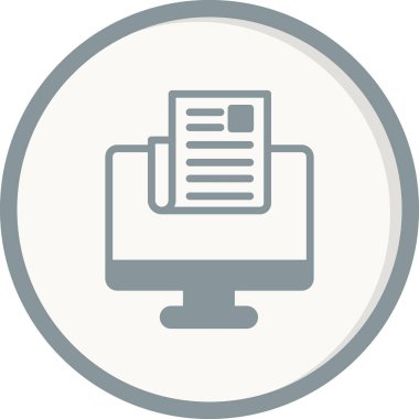 Bilgisayar vektörü ince çizgi simgesi. Haberler 