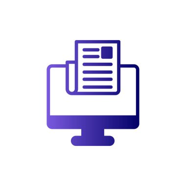 Bilgisayar vektörü ince çizgi simgesi. Haberler 