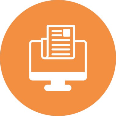 Bilgisayar vektörü ince çizgi simgesi. Haberler 