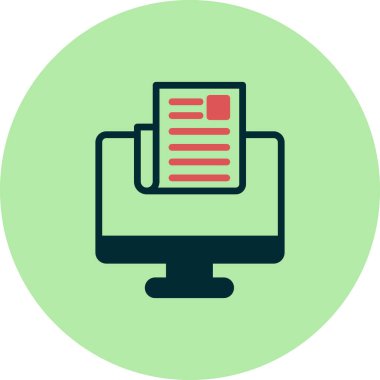 Bilgisayar vektörü ince çizgi simgesi. Haberler 