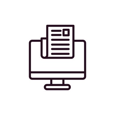 Bilgisayar vektörü ince çizgi simgesi. Haberler