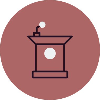 Podyum düz simgesi, vektör illüstrasyonu