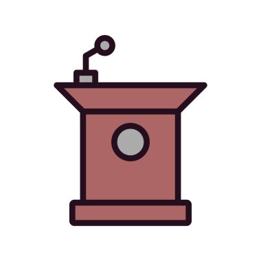 Podyum düz simgesi, vektör illüstrasyonu