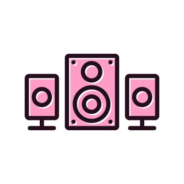 Müzik. Basit web simgesi tasarımı. Konuşmacı