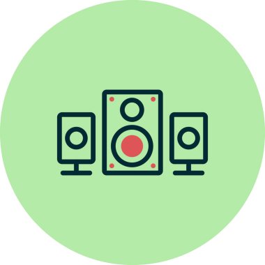 Müzik. Basit web simgesi tasarımı. Konuşmacı