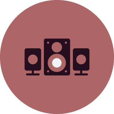 Müzik. Basit web simgesi tasarımı. Konuşmacı