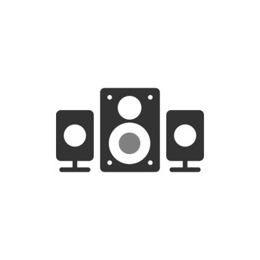 Müzik. Basit web simgesi tasarımı. Konuşmacı