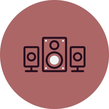 Müzik. Basit web simgesi tasarımı. Konuşmacı