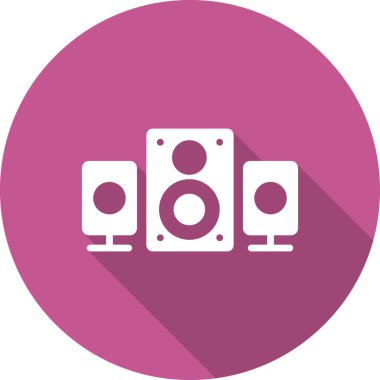 Müzik. Basit web simgesi tasarımı. Konuşmacı