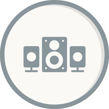 Müzik. Basit web simgesi tasarımı. Konuşmacı