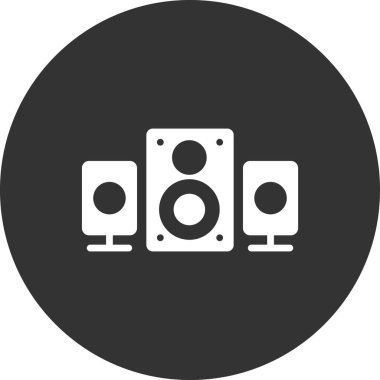 Müzik. Basit web simgesi tasarımı. Konuşmacı