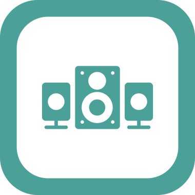Müzik. Basit web simgesi tasarımı. Konuşmacı