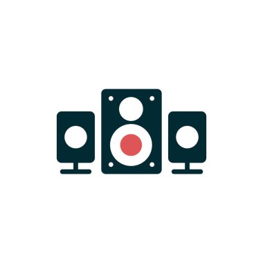 Müzik. Basit web simgesi tasarımı. Konuşmacı