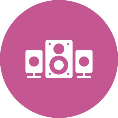 Müzik. Basit web simgesi tasarımı. Konuşmacı