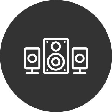 Müzik. Basit web simgesi tasarımı. Konuşmacı