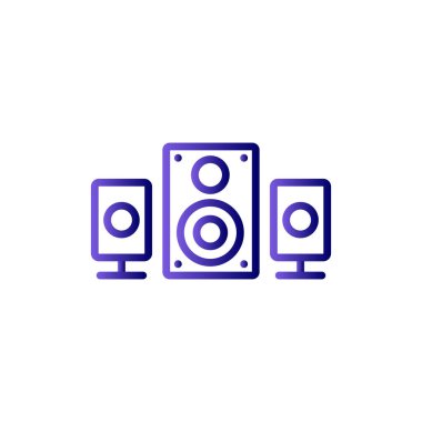 Müzik. Basit web simgesi tasarımı. Konuşmacı