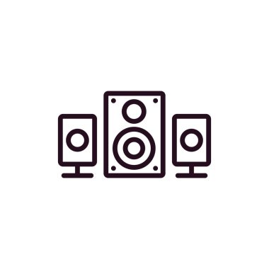 Müzik. Basit web simgesi tasarımı. Konuşmacı