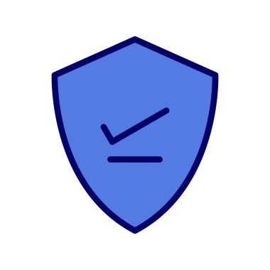 Kalkan. Web simgesi basit bir illüstrasyon. Doğrula 