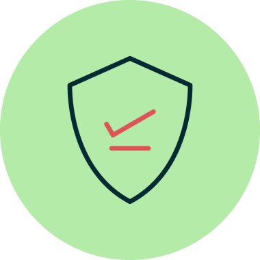 Kalkan. Web simgesi basit bir illüstrasyon. Doğrula 