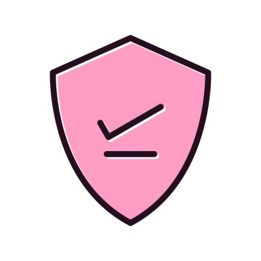 Kalkan. Web simgesi basit bir illüstrasyon. Doğrula 