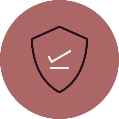 Kalkan. Web simgesi basit bir illüstrasyon. Doğrula 