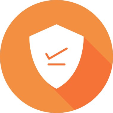 Kalkan. Web simgesi basit bir illüstrasyon. Doğrula 