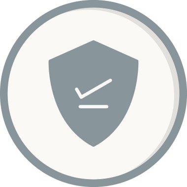 Kalkan. Web simgesi basit bir illüstrasyon. Doğrula 