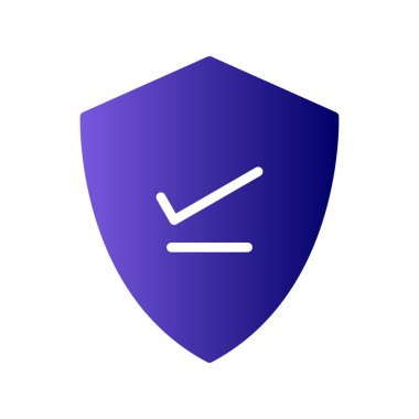 Kalkan. Web simgesi basit bir illüstrasyon. Doğrula 