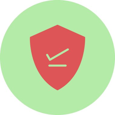 Kalkan. Web simgesi basit bir illüstrasyon. Doğrula 