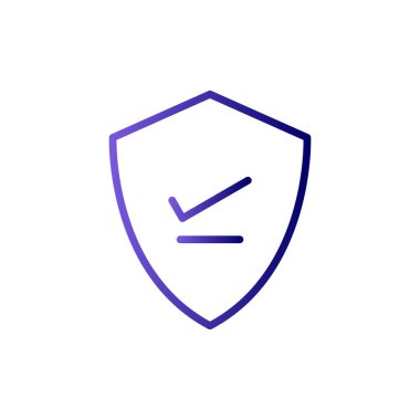 Kalkan. Web simgesi basit bir illüstrasyon. Doğrula 