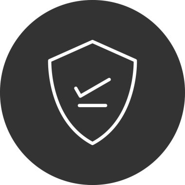 Kalkan. Web simgesi basit bir illüstrasyon. Doğrula 