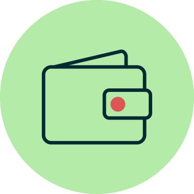 Cüzdan. Web simgesi basit tasarım 