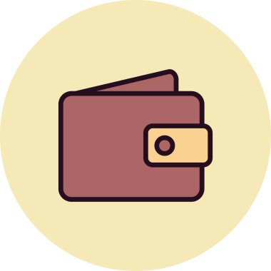 Cüzdan. Web simgesi basit tasarım 