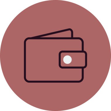 Cüzdan. Web simgesi basit tasarım 